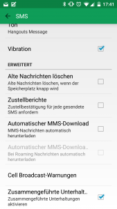 Android Hangouts MMS automatischer MMS Download deaktiviert